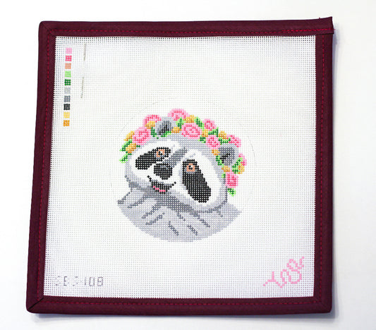 Flower Crown Raccoon "Flora" Canvas + Stitch Guide