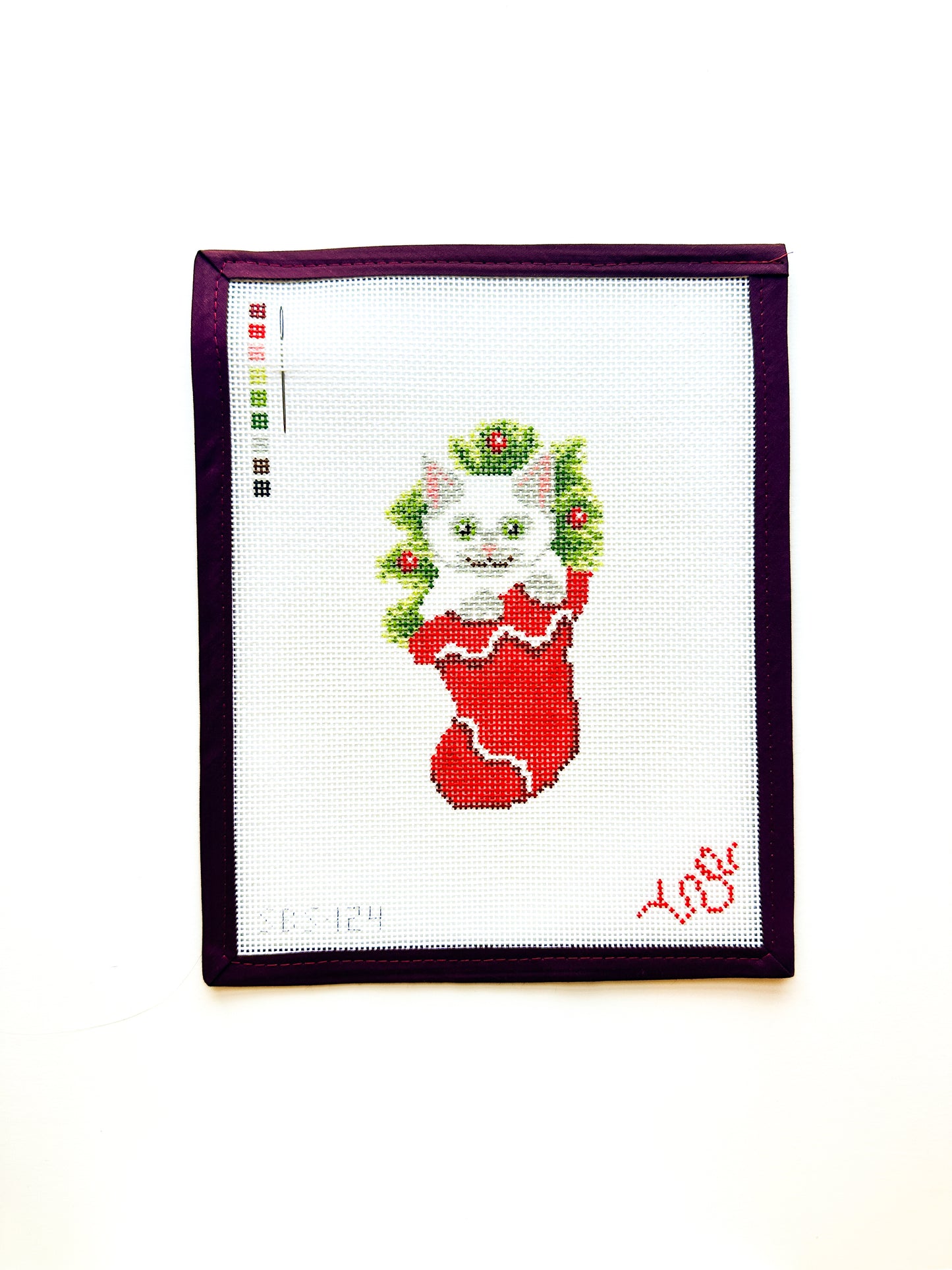 Kitten in a Stocking Needlepoint Canvas