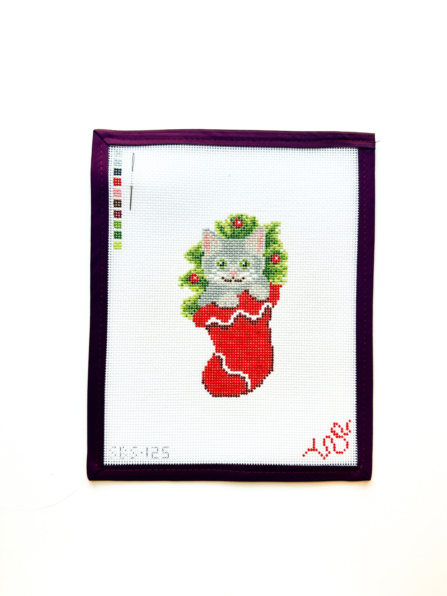 Kitten in a Stocking Needlepoint Canvas