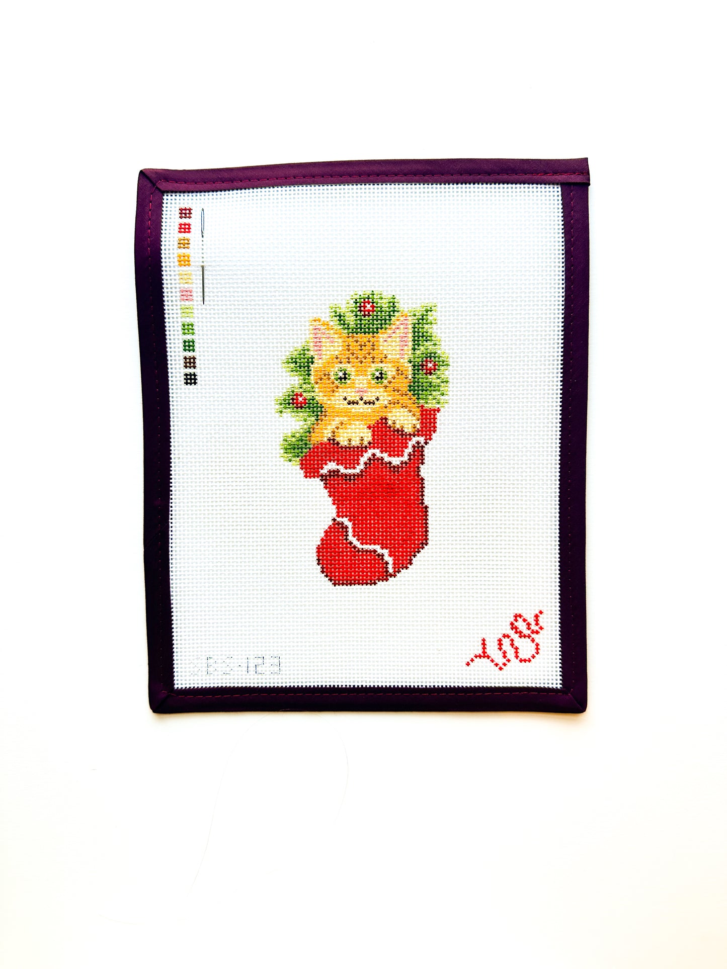 Kitten in a Stocking Needlepoint Canvas