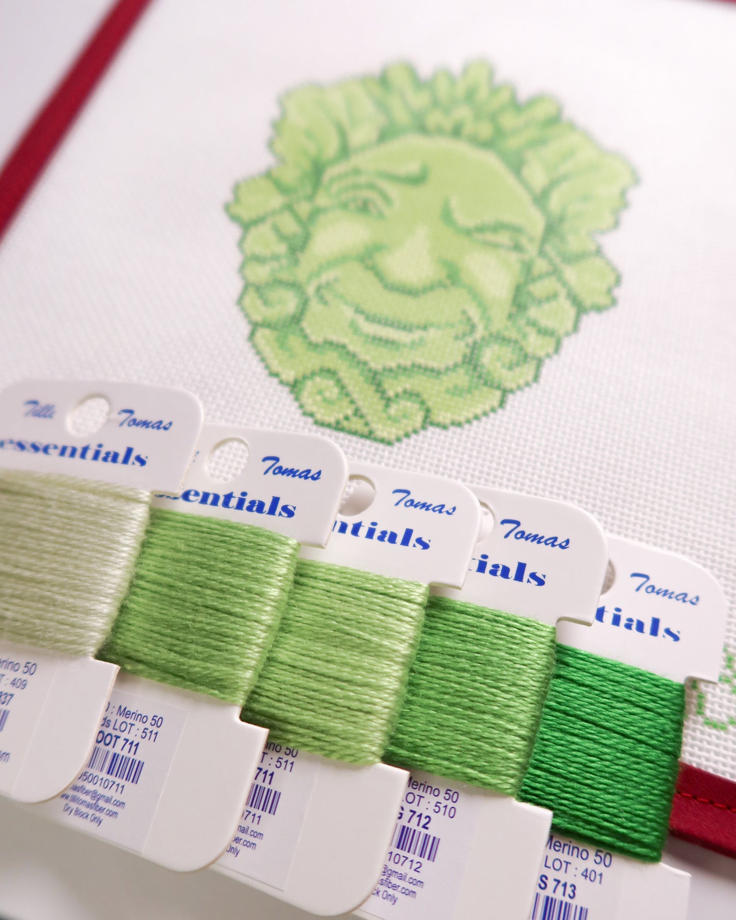 Winking Green Man Needlepoint Canvas