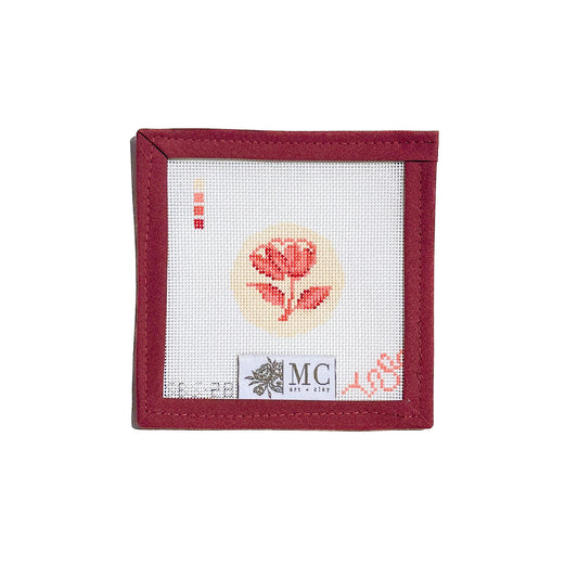 Flower Charm in Blush Needlepoint Canvas