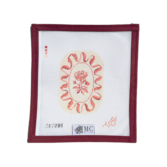 Camelia Waves in Blush Needlepoint Canvas