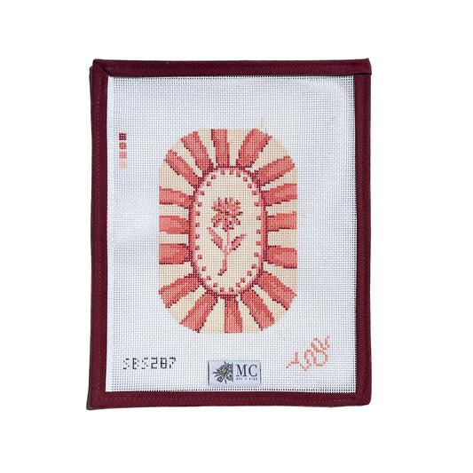 Daisy Rays in Blush Needlepoint Canvas