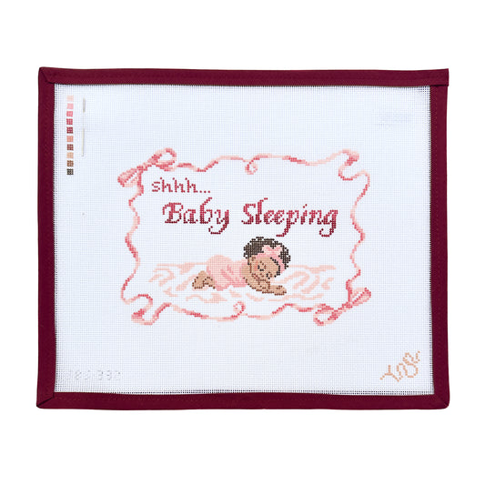 Baby Sleeping Needlepoint Canvas - Baby Girl