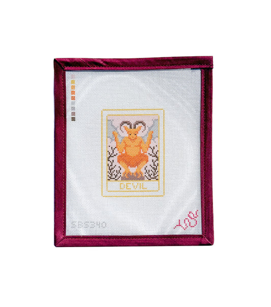 Devil Tarot Card Needlepoint Canvas