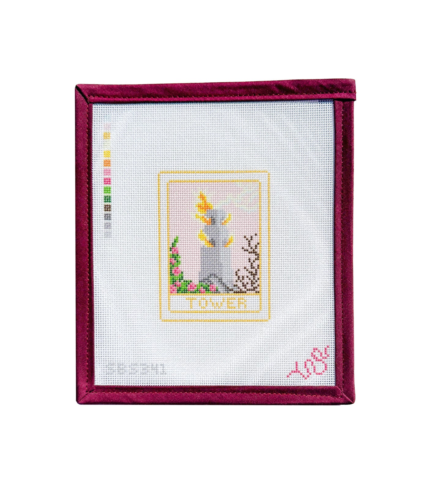 The Tower Tarot Card Needlepoint Canvas