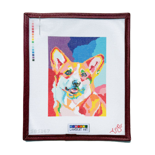 Lambert Art Corgi Pet Portrait Needlepoint Canvas