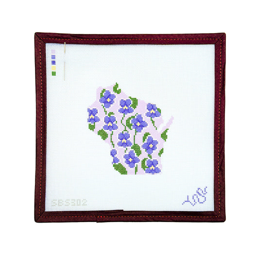 Wisconsin State Flower Needlepoint Canvas