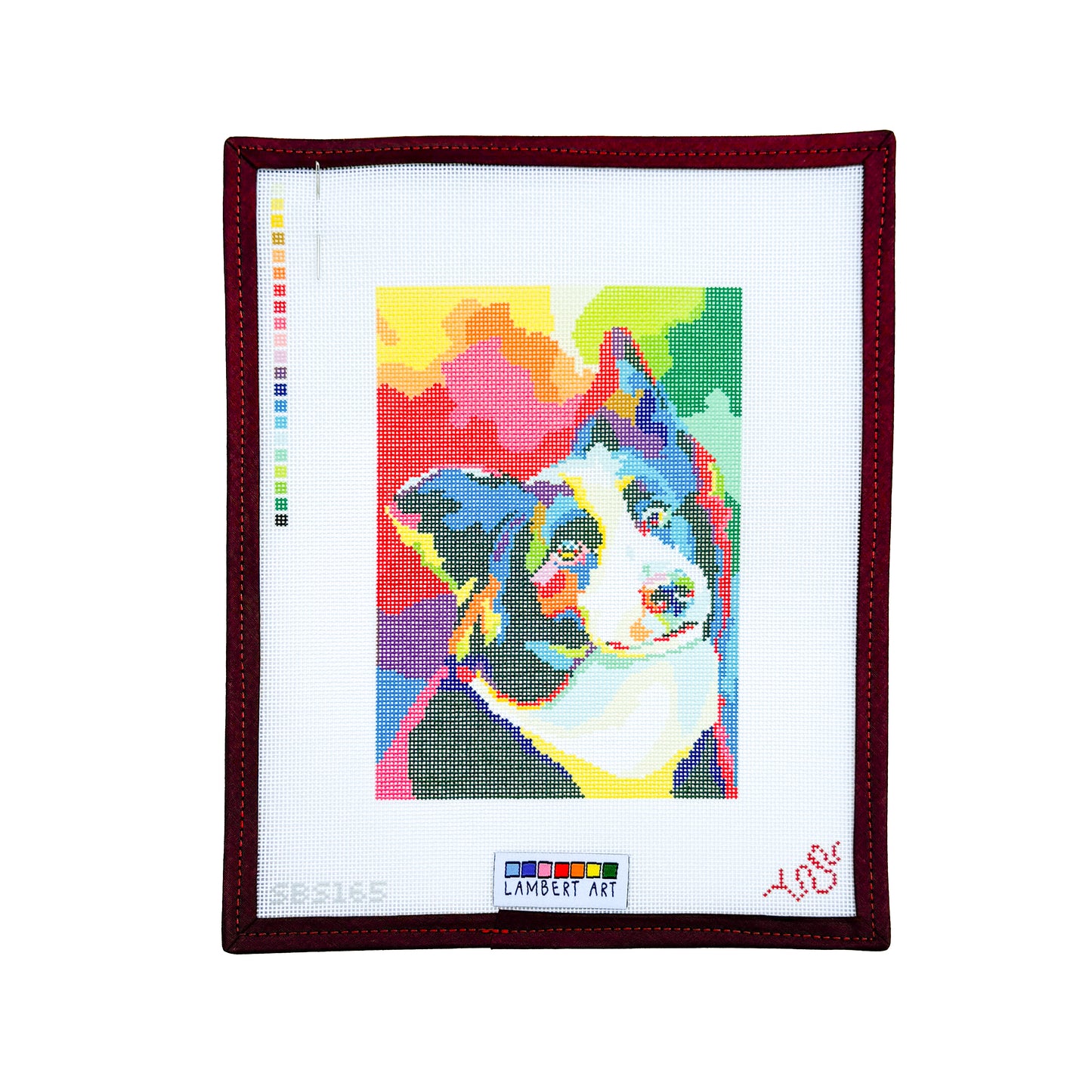 Lambert Art Border Collie Pet Portrait Hand Painted Needlepoint Canvas