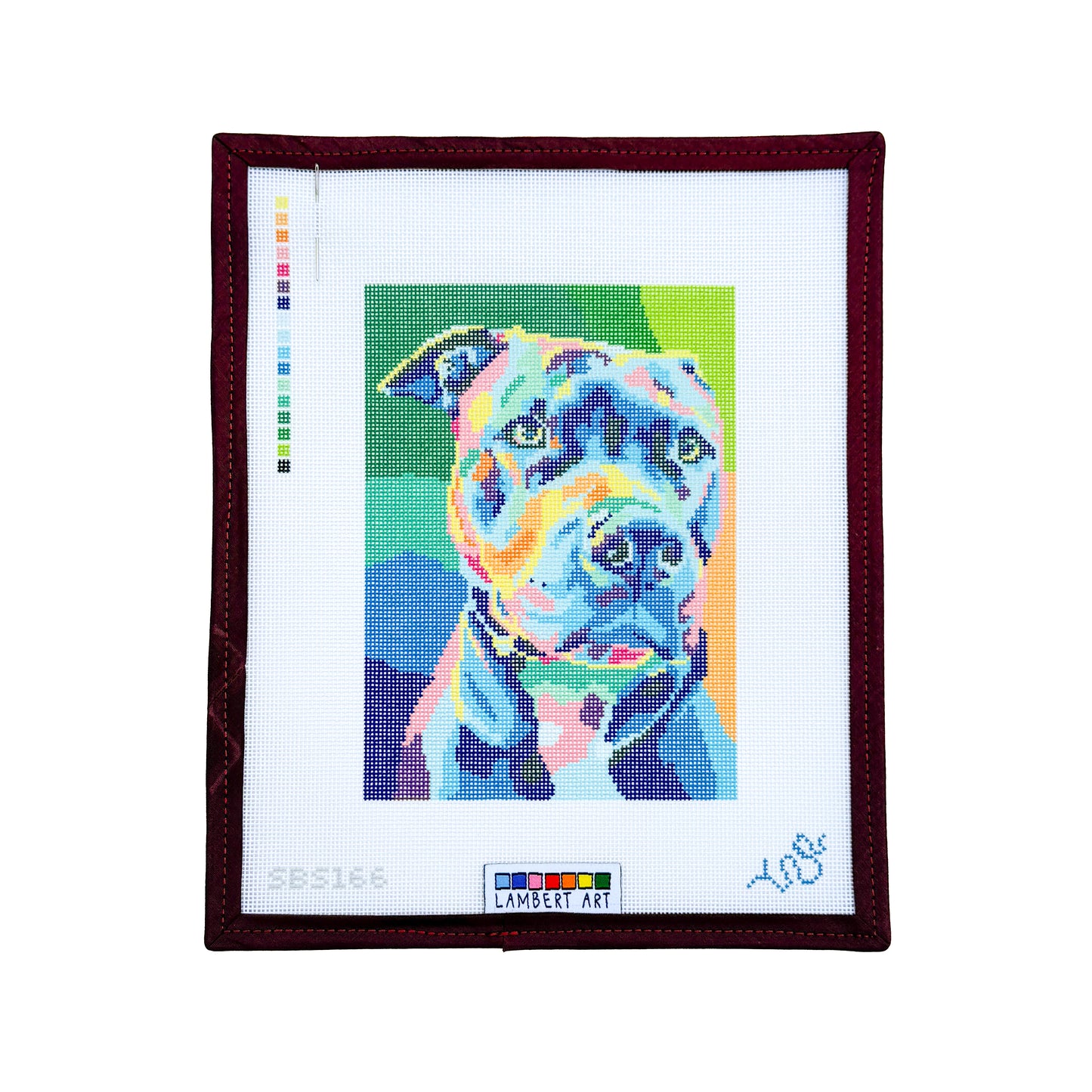 Lambert Art Pit Bull Pet Portrait Needlepoint Canvas