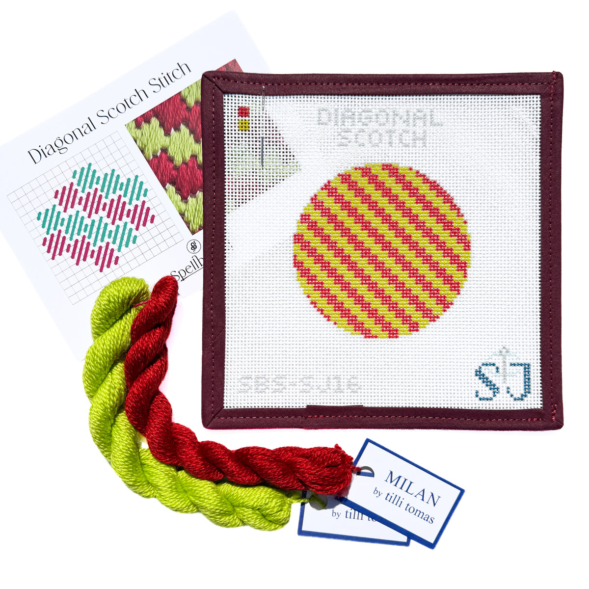 Diagonal Scotch Stitch Needlepoint Canvas