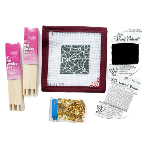 Spiderweb Mini Needlepoint Canvas and Kit