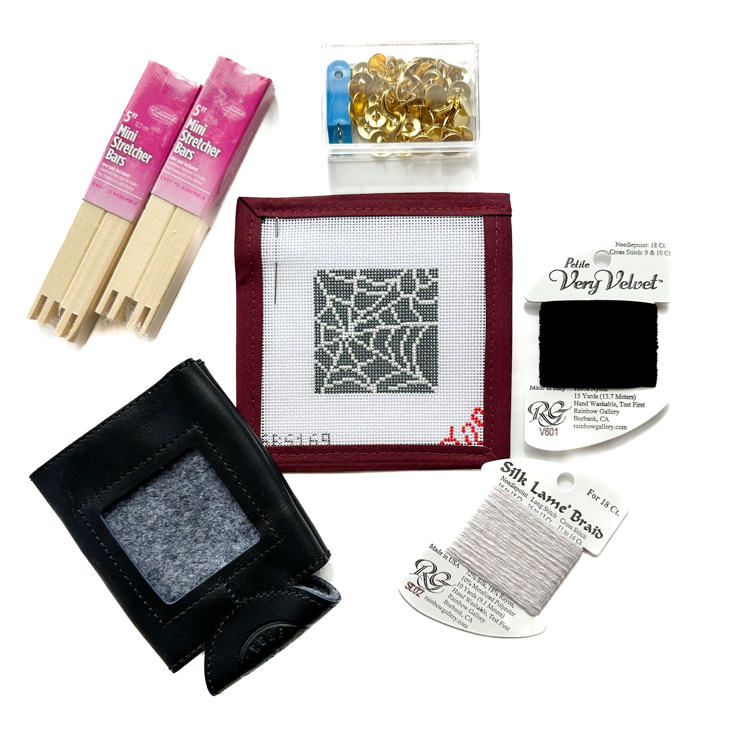 Spiderweb Mini Needlepoint Canvas and Kit