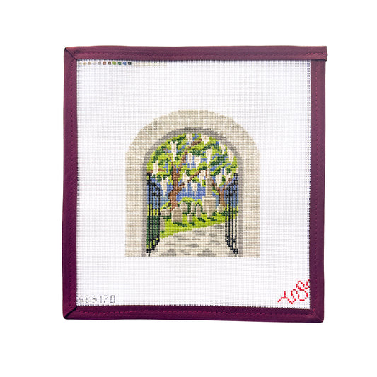 Southern Gothic Cemetery Hand Painted Needlepoint Canvas