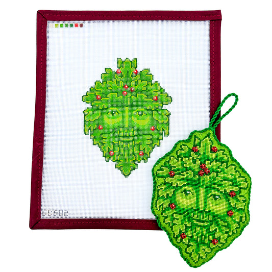 The Green Man Needlepoint Canvas (18 mesh or 13 mesh)