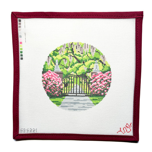 Southern Gothic Gates Hand Painted Needlepoint Canvas