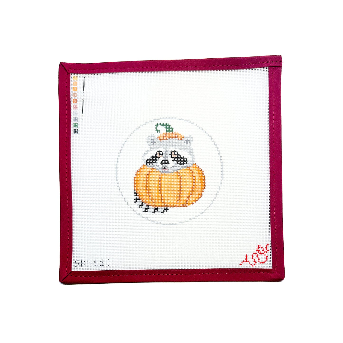 Pumpkin Raccoon Needlepoint Canvas