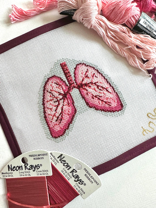 Anatomical Lungs Needlepoint Canvas, Lungs Needlepoint Canvas, Lungs Needlepoint Canvas
