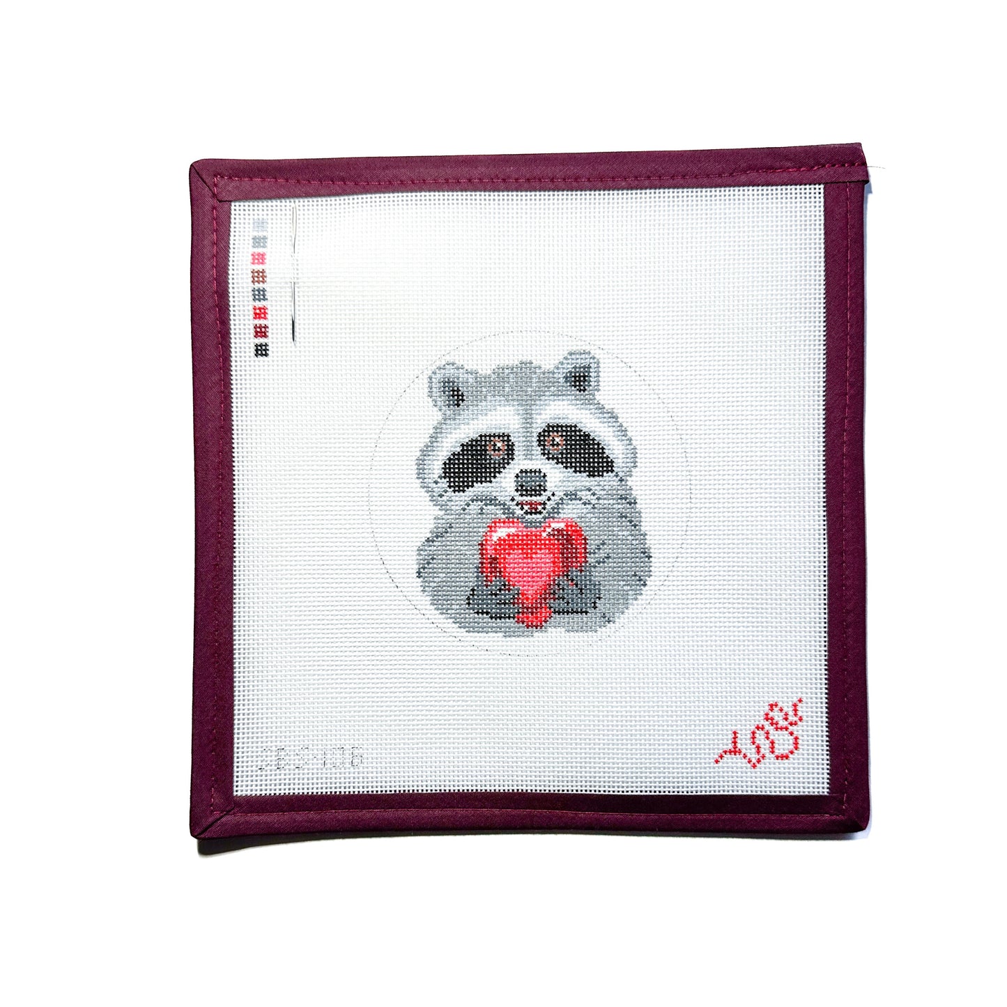 Valentine's Day Raccoon Needlepoint Canvas