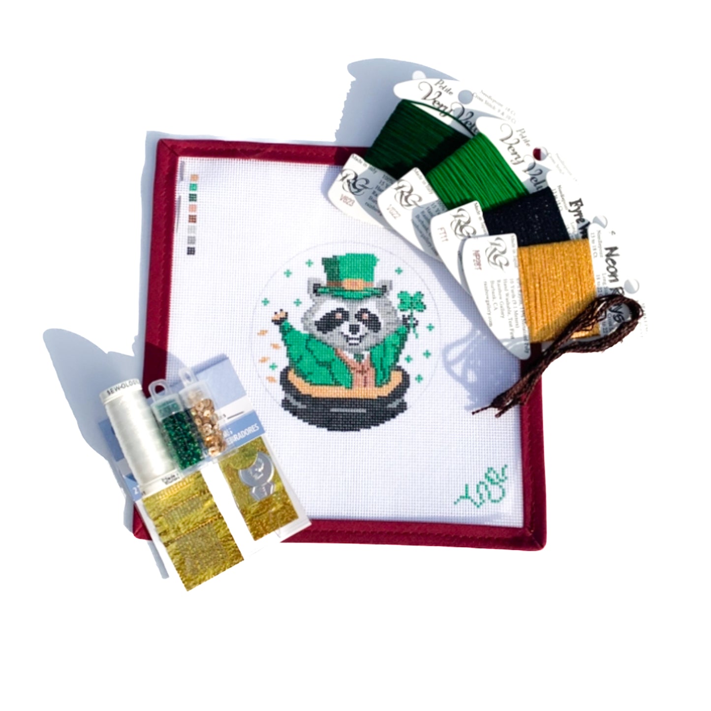 St. Patrick's Day Raccoon Needlepoint Canvas