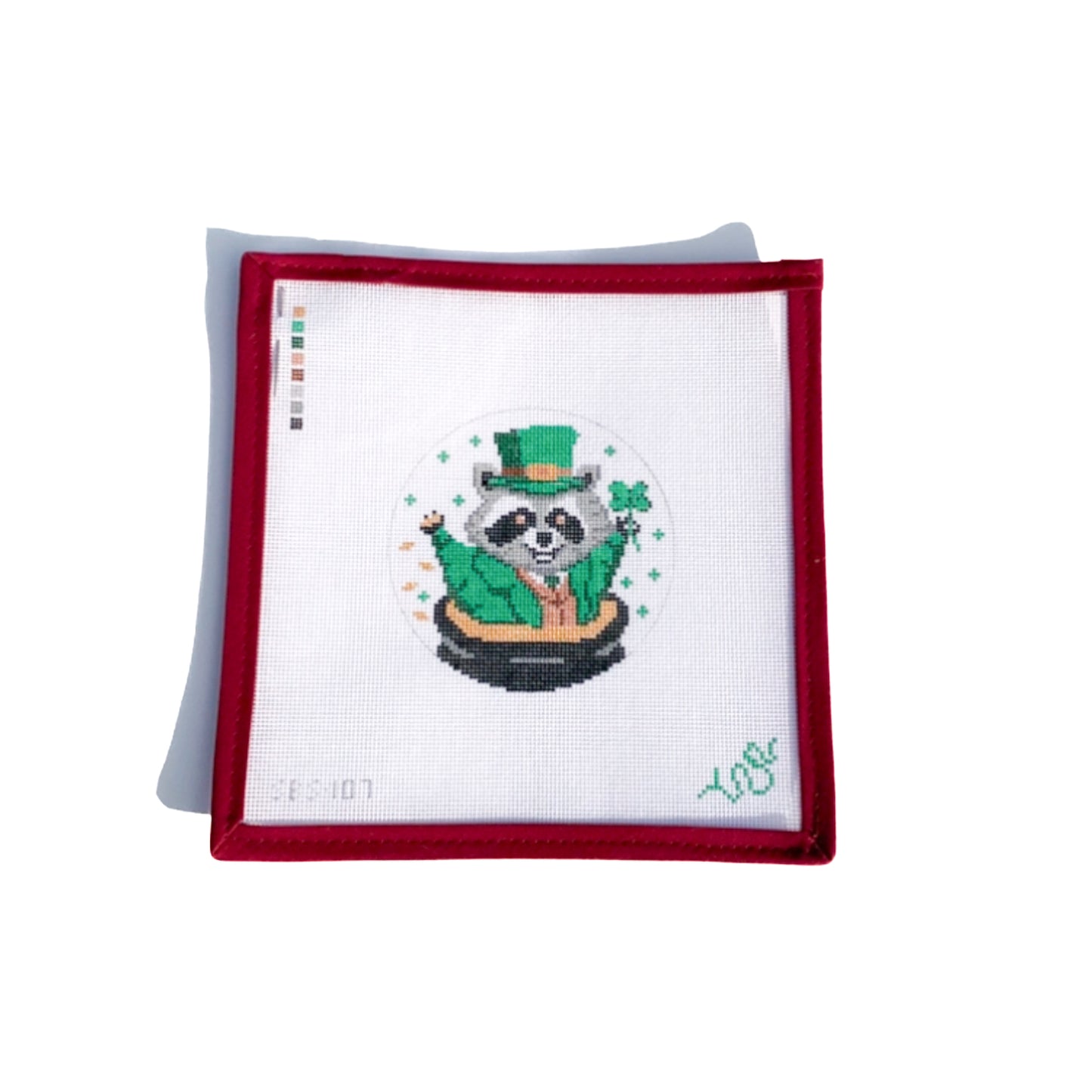 St. Patrick's Day Raccoon Needlepoint Canvas