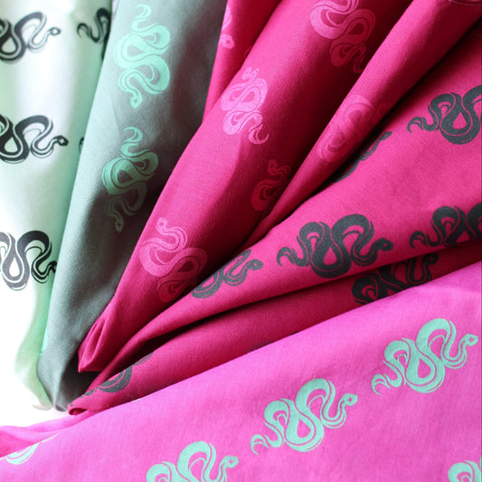 Hand Dyed and Printed Cotton Bandana - Spellbound Motif