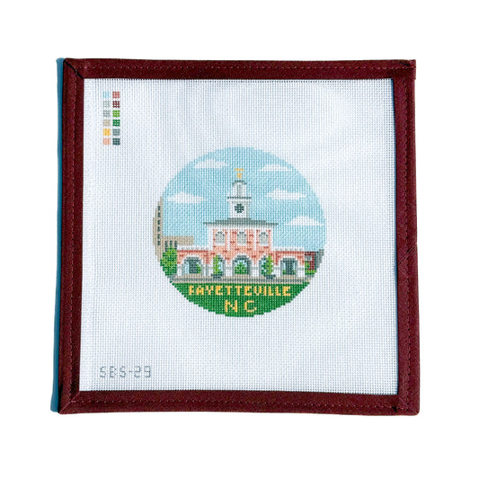 Fayetteville Market House 4” Round Needlepoint Canvas