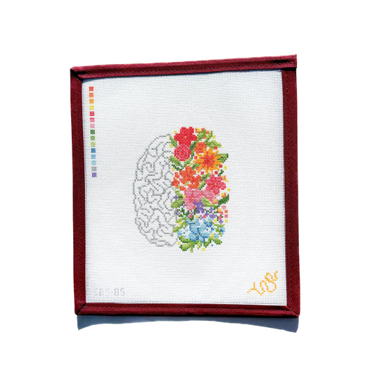 Floral Brain Needlepoint Canvas