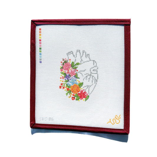 Floral Heart Needlepoint Canvas