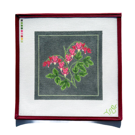 Bleeding Heart Hand Painted Needlepoint Canvas