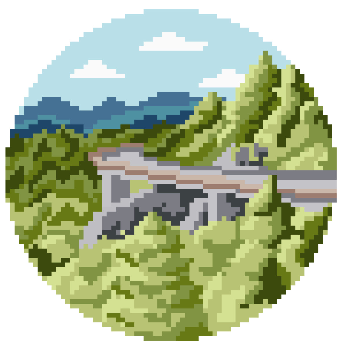 Linn Cove Viaduct in Summer Hand Painted Needlepoint Canvas