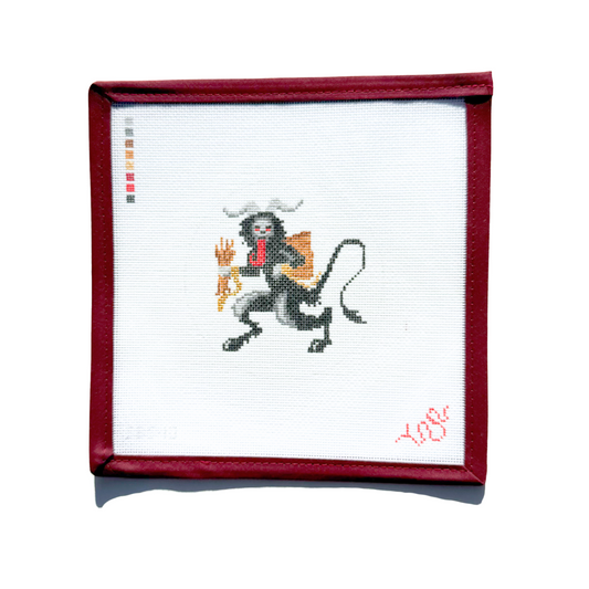 Krampus Needlepoint Canvas 4" Round