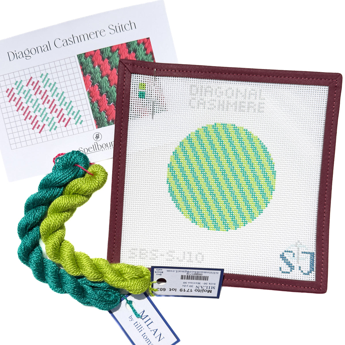 Diagonal Cashmere Stitch Needlepoint Canvas