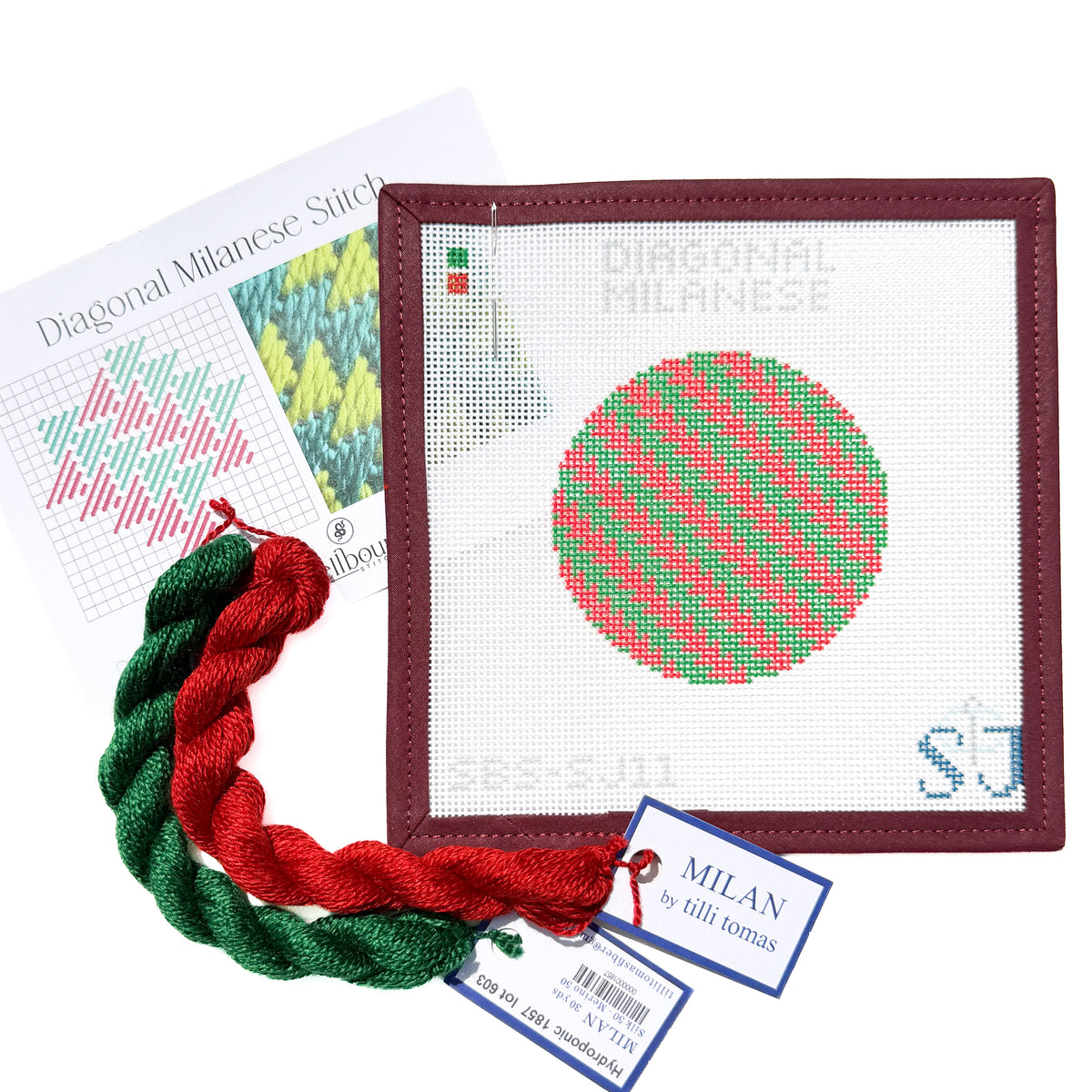 Diagonal Milanese Stitch Needlepoint Canvases