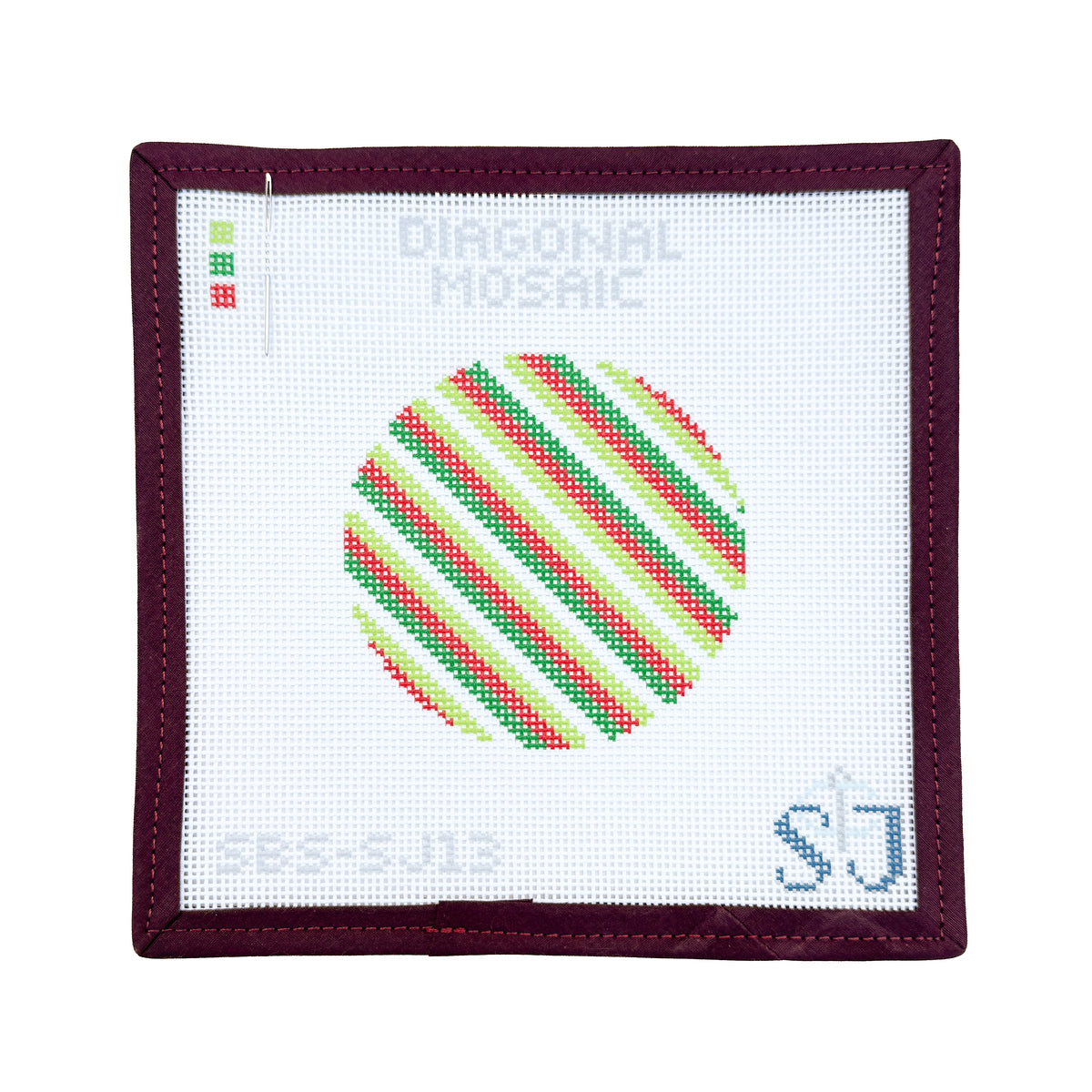 Diagonal Mosaic Stitch Needlepoint Canvas