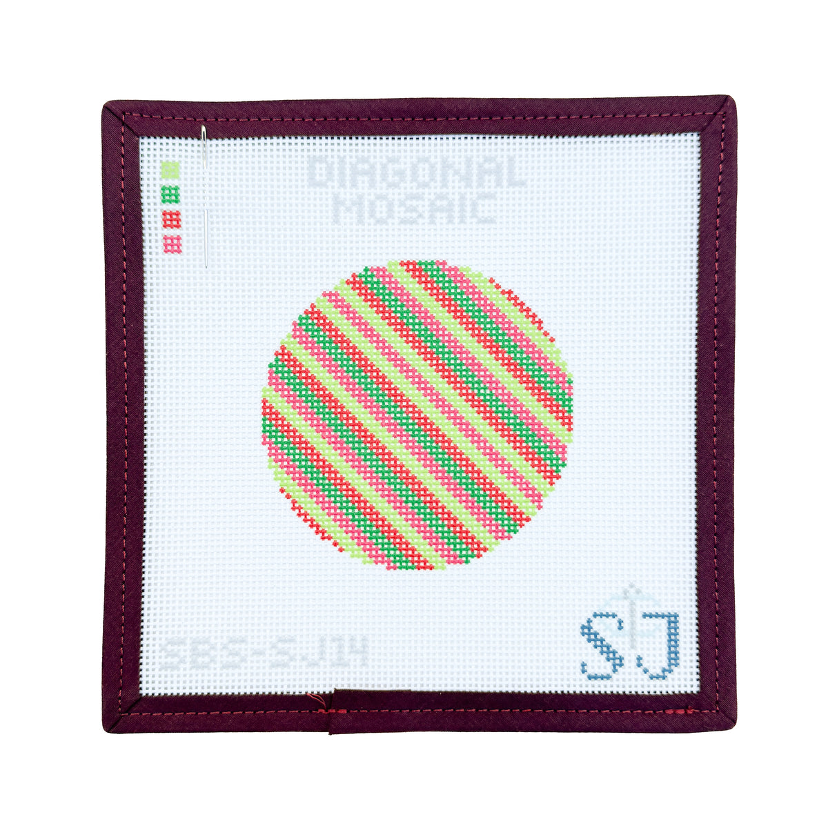 Diagonal Mosaic Stitch Needlepoint Canvas