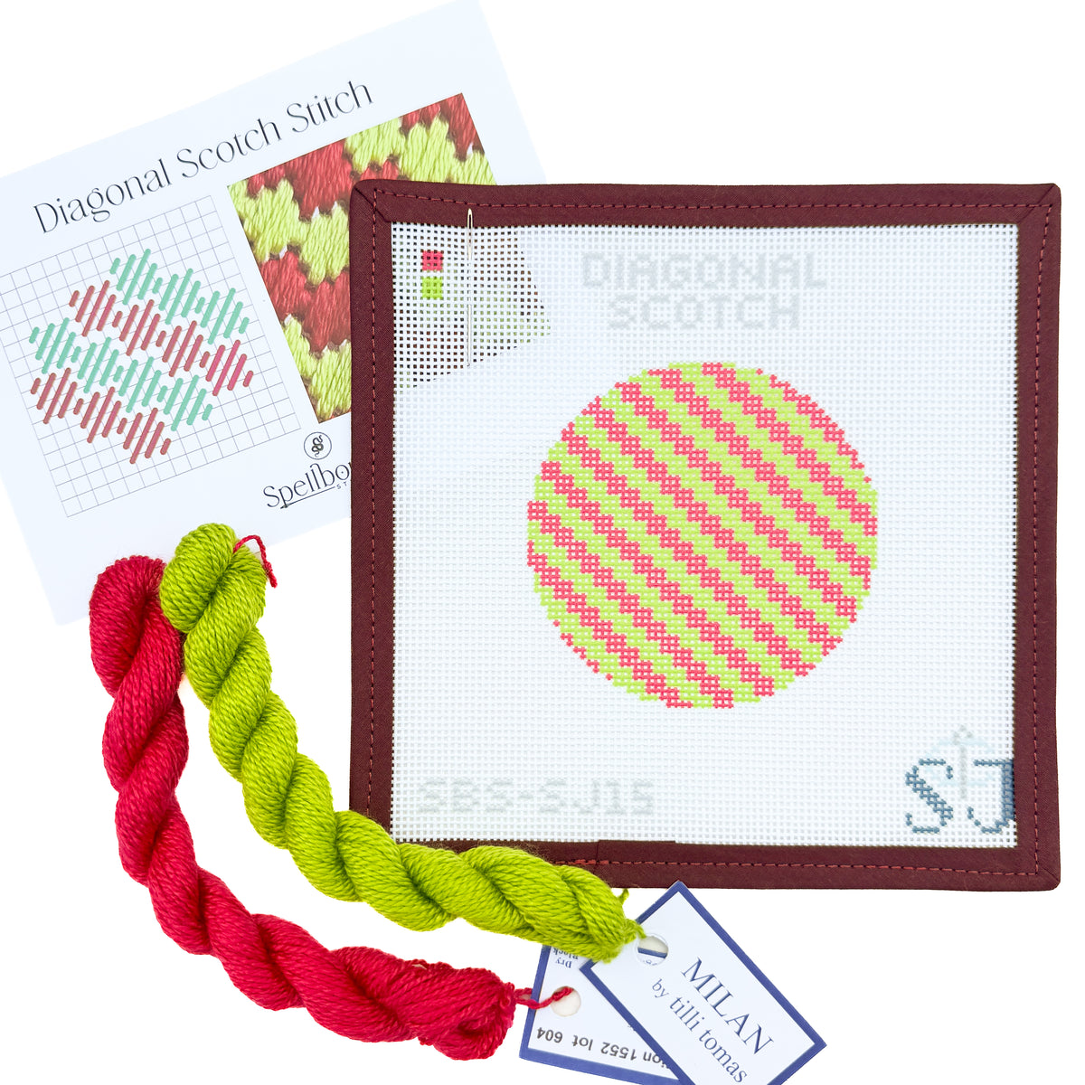 Diagonal Scotch Stitch Needlepoint Canvas