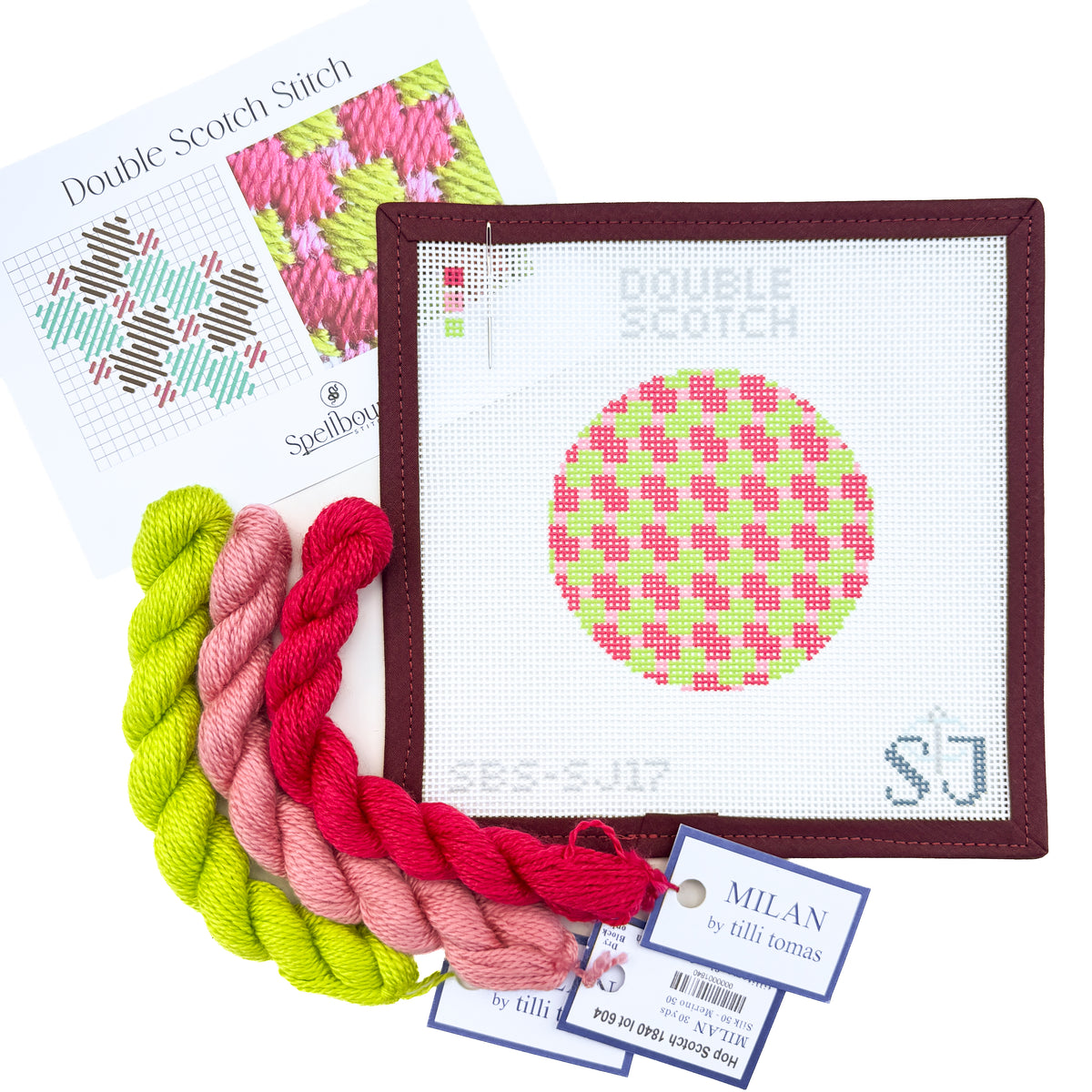 Double Scotch Stitch with Accents Needlepoint Canvas
