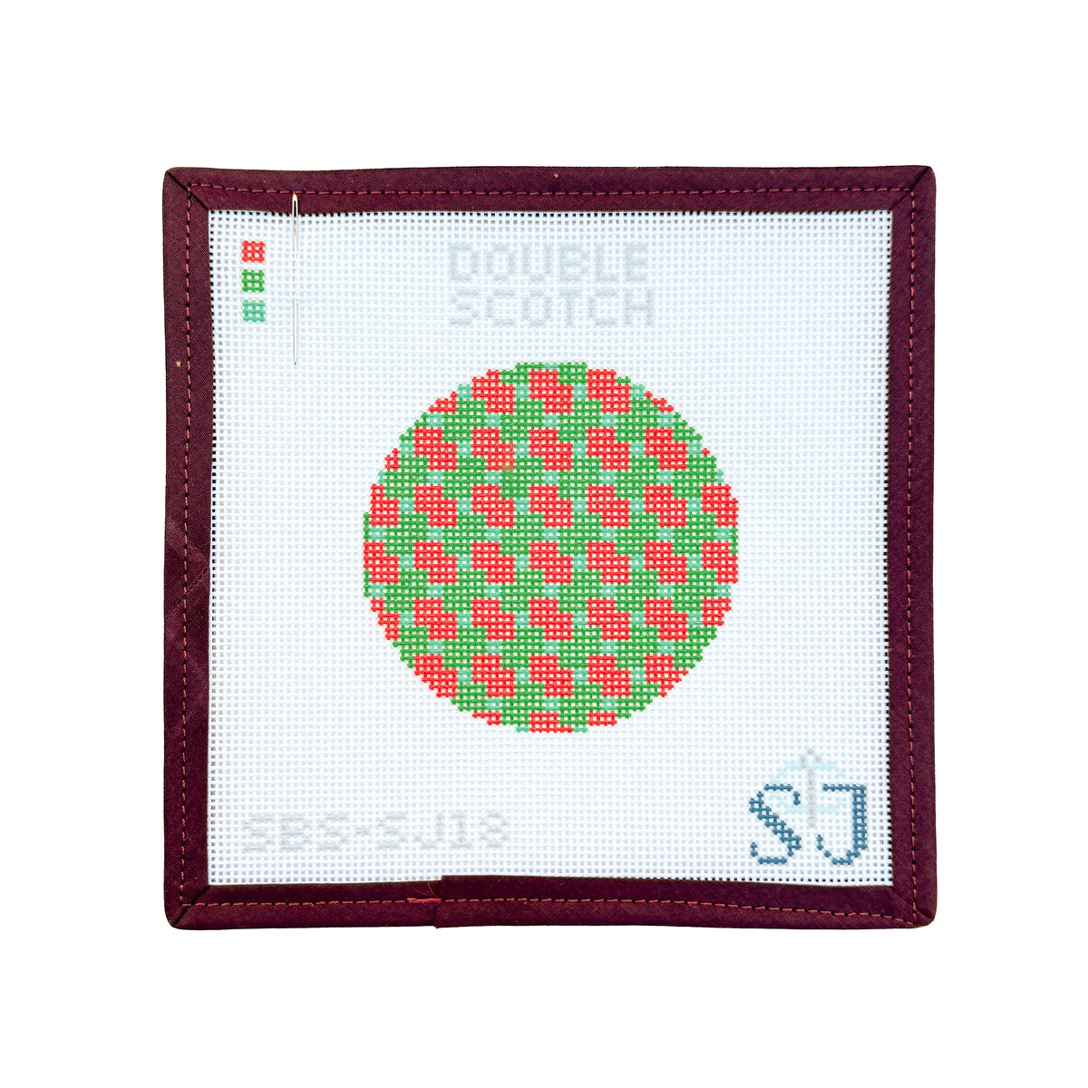 Double Scotch Stitch with Accents Needlepoint Canvas