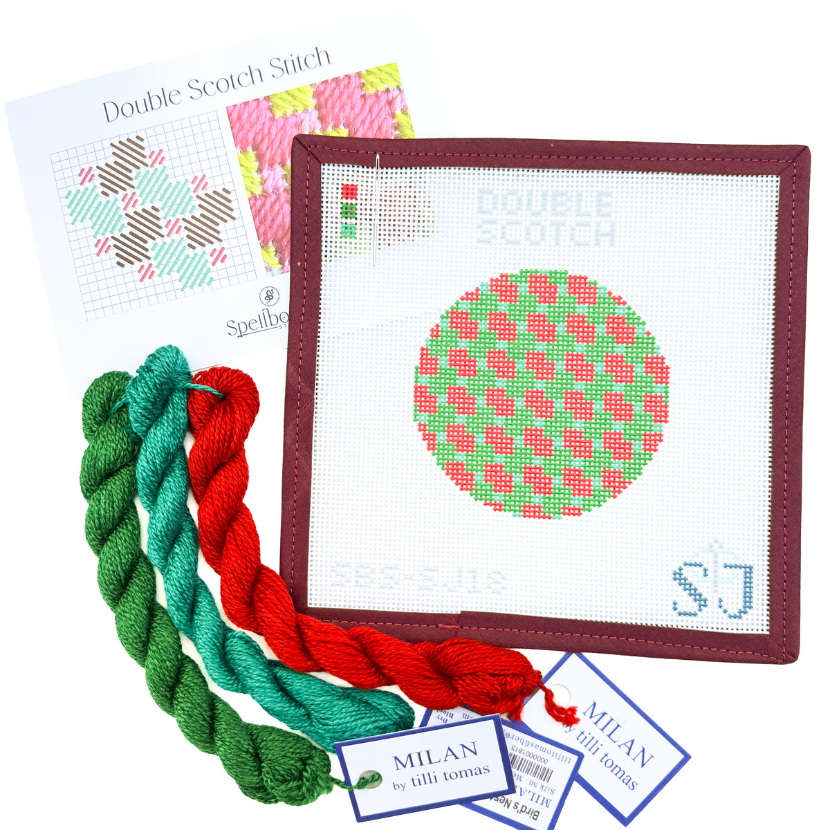 Double Scotch Stitch with Accents Needlepoint Canvas