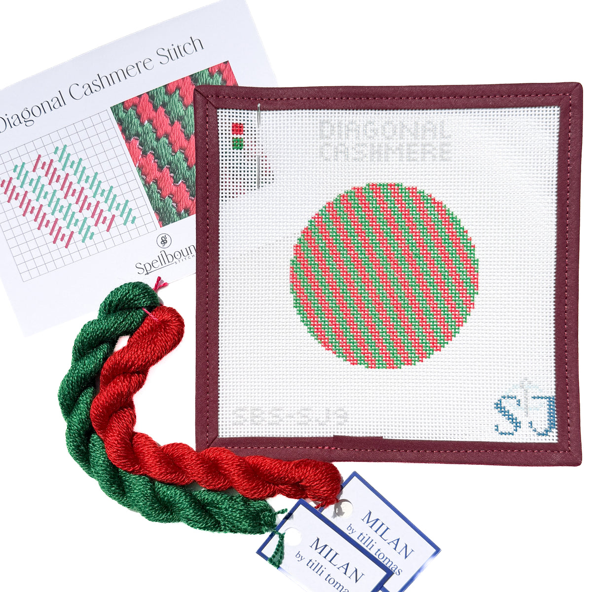 Diagonal Cashmere Stitch Needlepoint Canvas