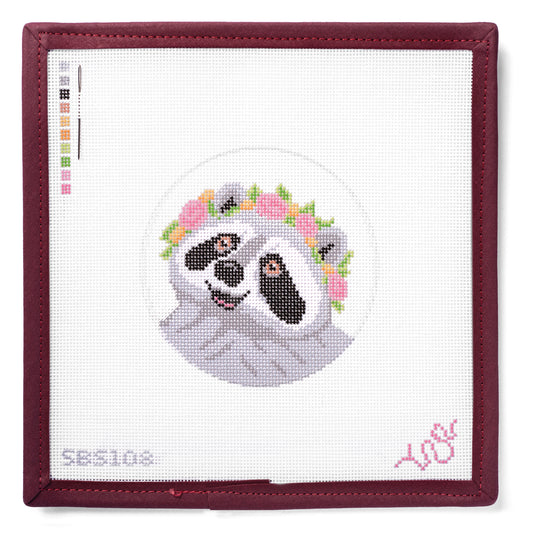 Flower Crown Raccoon "Flora" Canvas + Stitch Guide
