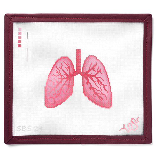 Anatomical Lungs Needlepoint Canvas
