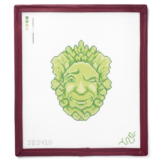 Winking Green Man Needlepoint Canvas