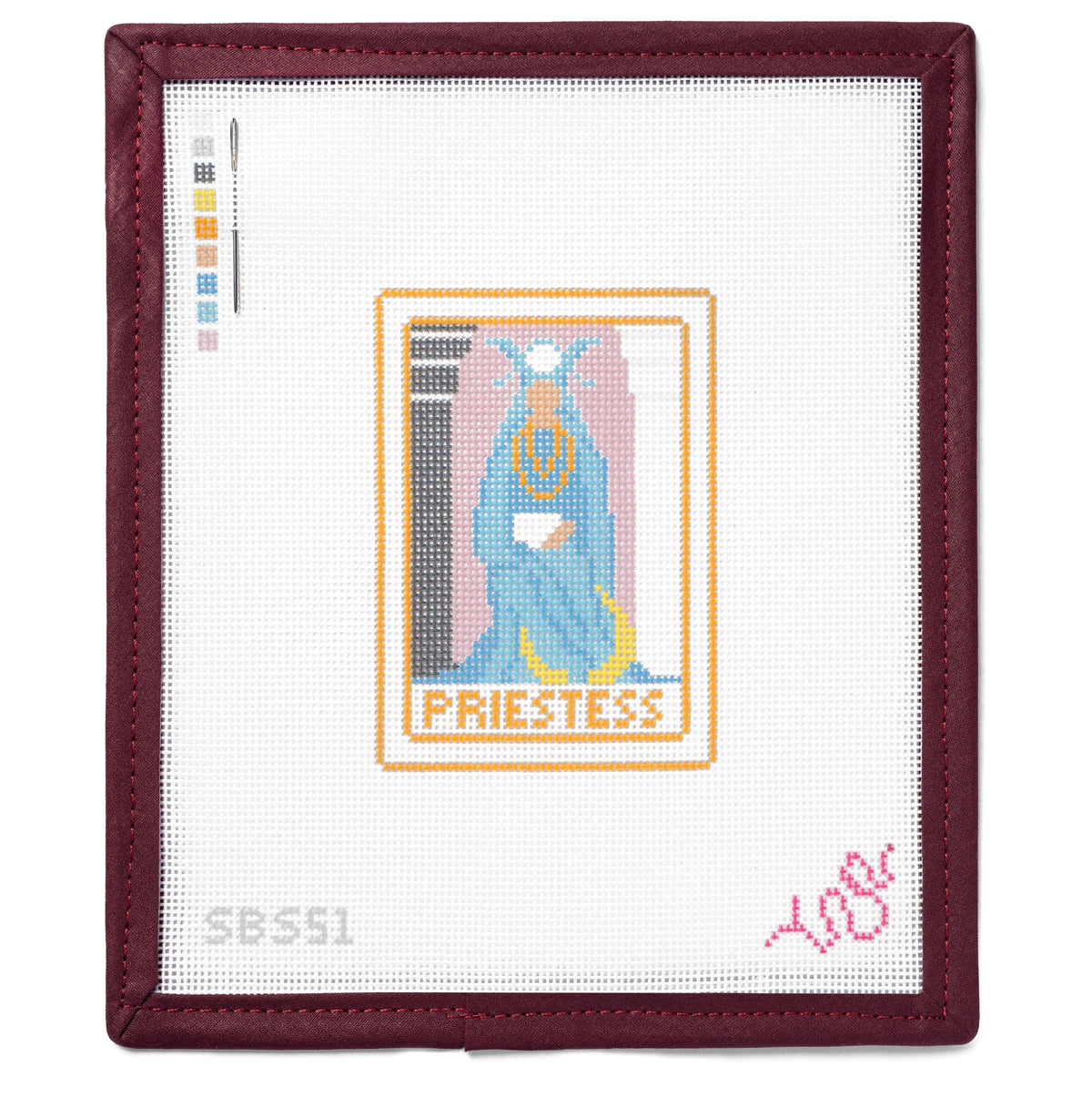 Priestess Tarot Card Needlepoint Canvas