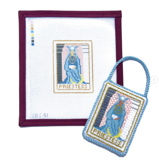 Priestess Tarot Card Needlepoint Canvas