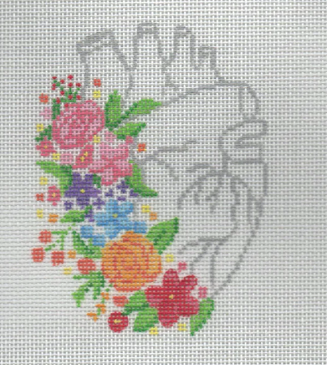 Floral Heart Needlepoint Canvas
