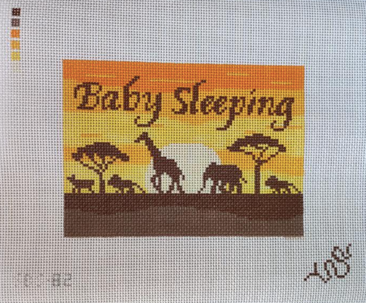 African Savannah "Baby Sleeping" Needlepoint Canvas