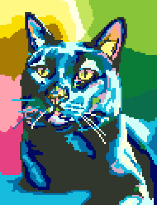 PREORDER - Black Cat Portrait Needlepoint Canvas